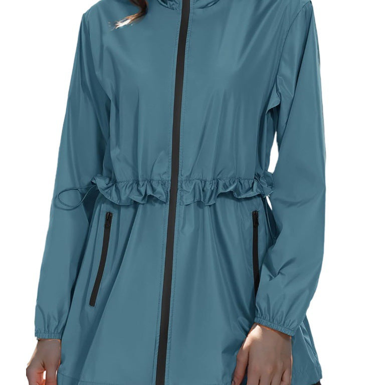 Women's lightweight transitional jacket with adjustable drawstring and side pockets Ivyshape