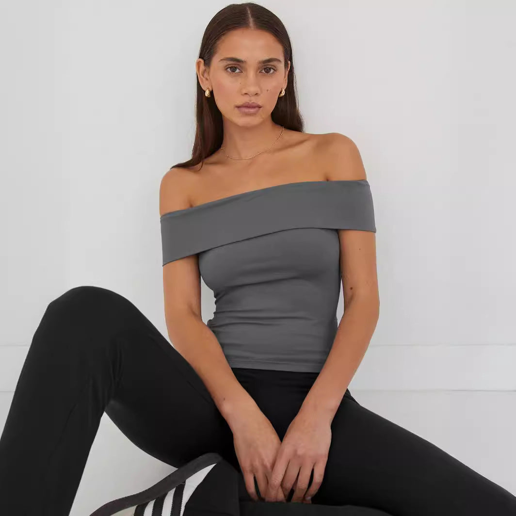 IvyShape | One-Shoulder Hot Girl Style Crop Top