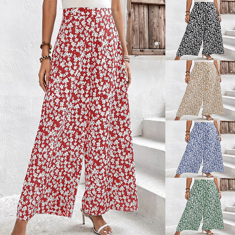 Women's Floral Pattern Palazzo Pants Ivyshape