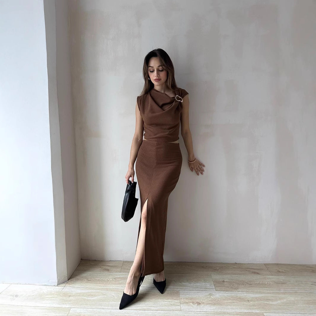 Women Elegant Slit Hem Maxi Dress Ivyshape