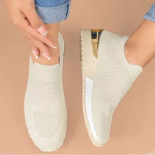 Ladies Breathable Slip-On Sports Shoes with Flexible Sole Ivyshape