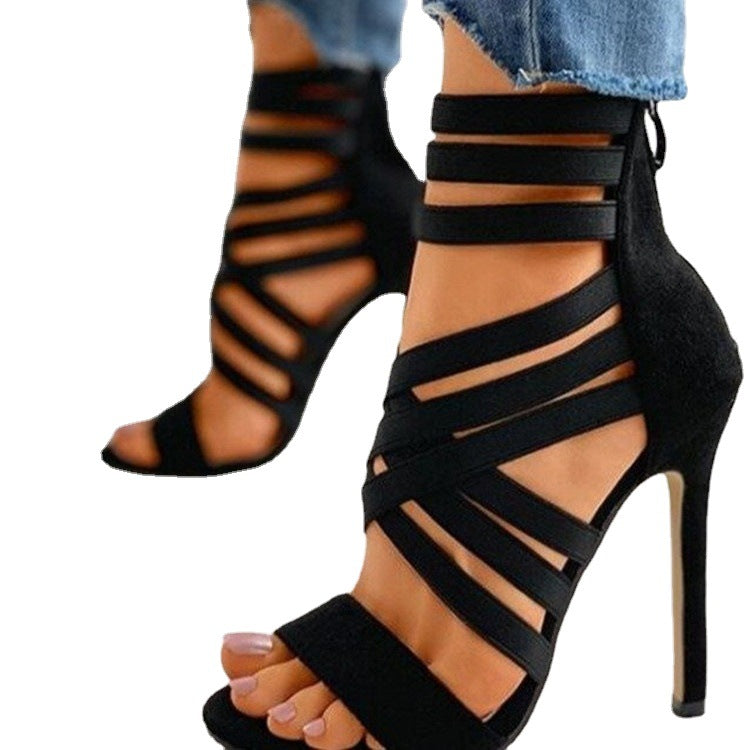 Women Elegant Strap Pumps with Fashionable Cut and High Heel Ivyshape