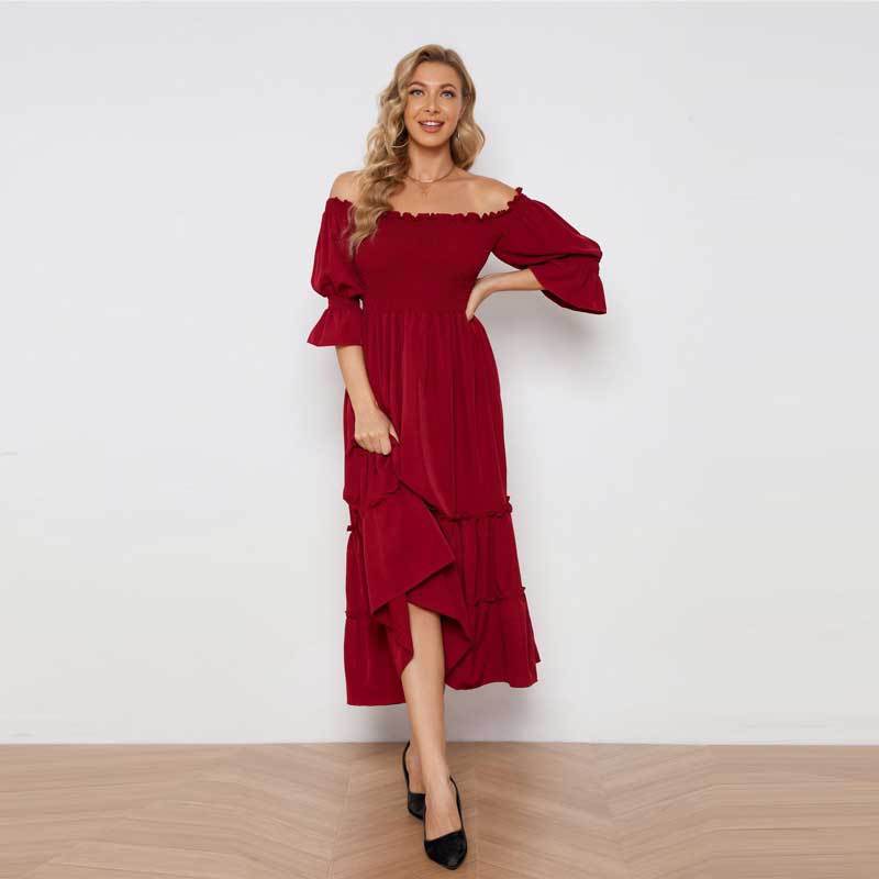 IvyShape | One-Shoulder Flowing Long Dress