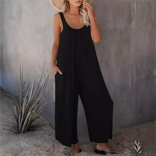 IvyShape | Relaxed Casual Sleeveless Vest Jumpsuit