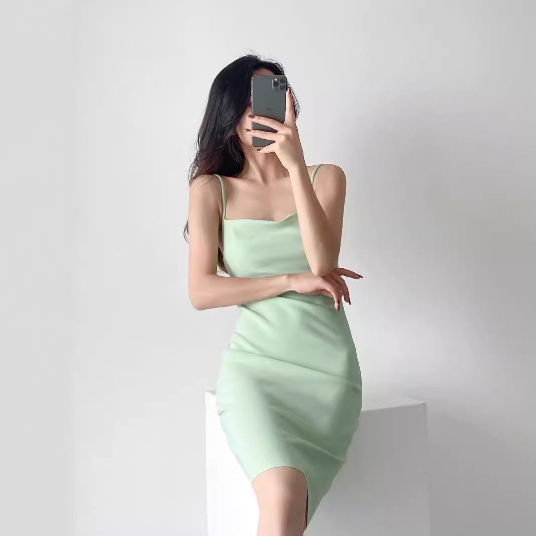 Women elegant spaghetti strap dress Ivyshape