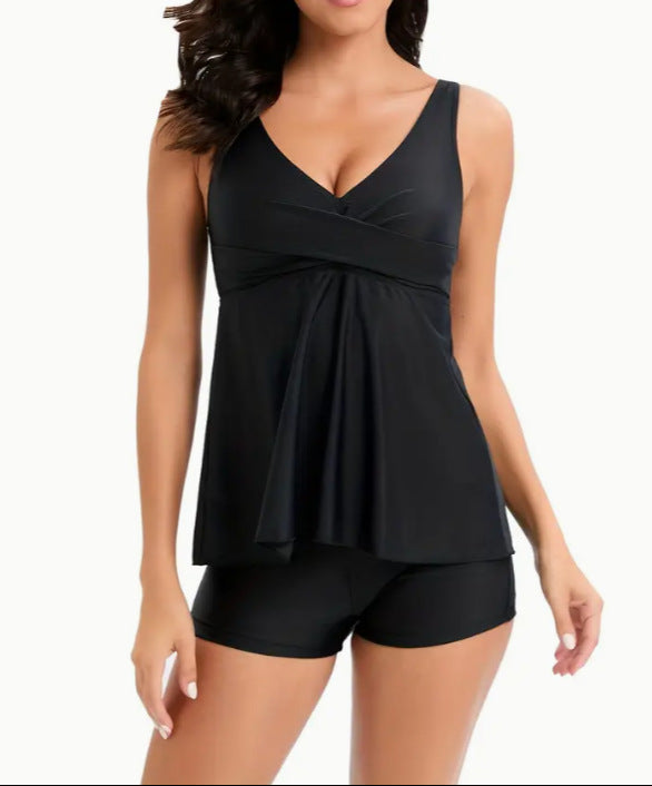 Women's tankini with trendy A-line cut and comfort shorts Ivyshape