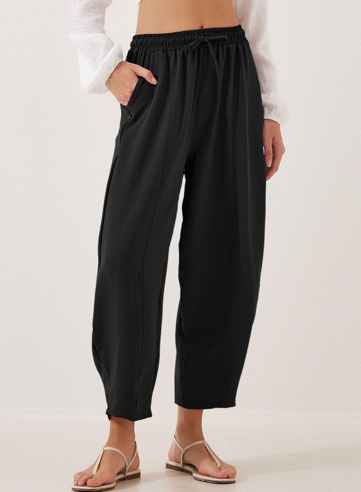 Women's Loose Fit Light Trousers Ivyshape