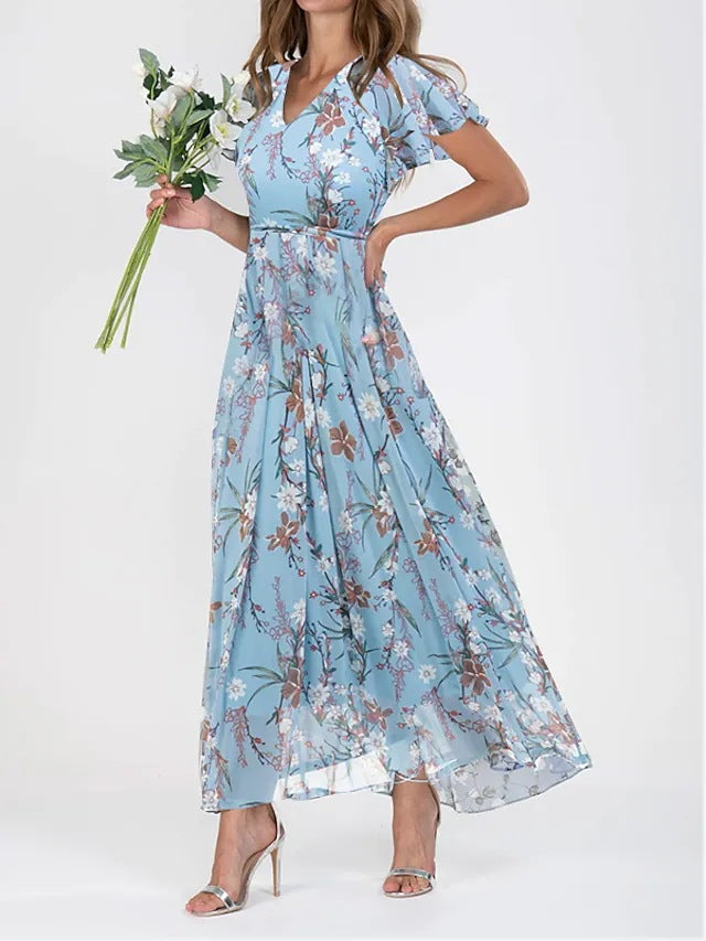 Ivyshape | Elegant Floral Chiffon Dress