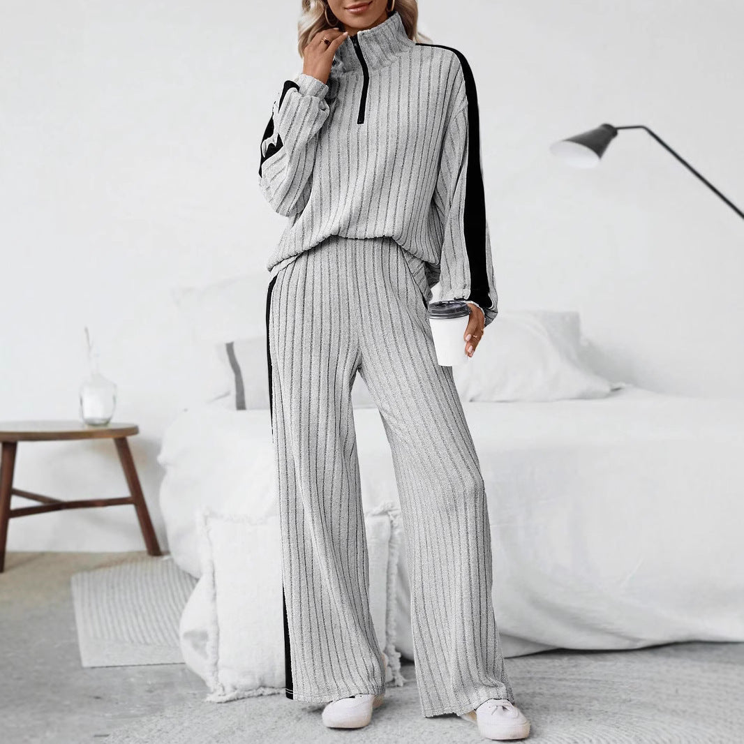 IvyShape | Designer Sweatshirt and Wide-Leg Pants Set