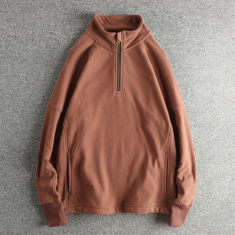 Men's fleece jacket with half zip and side pockets Ivyshape