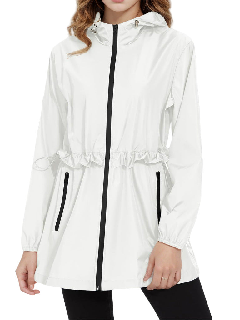 Women's lightweight transitional jacket with adjustable drawstring and side pockets Ivyshape