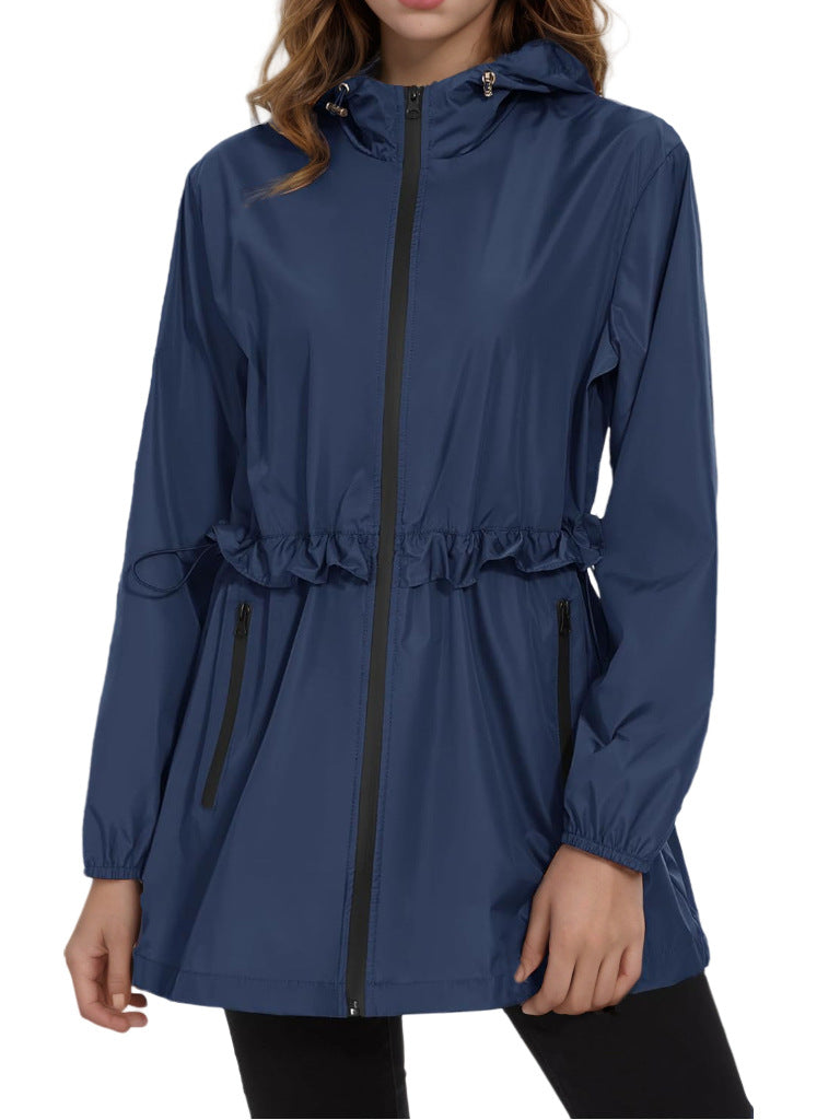 Women's lightweight transitional jacket with adjustable drawstring and side pockets Ivyshape