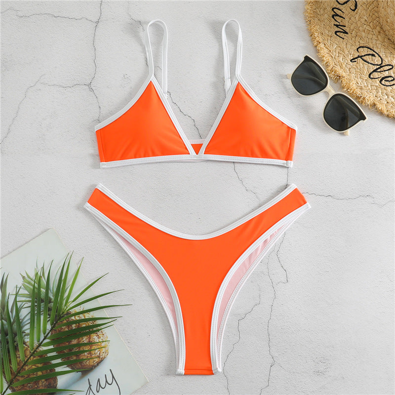Ladies Triangle Bikini Set with adjustable straps and high cut leg Ivyshape