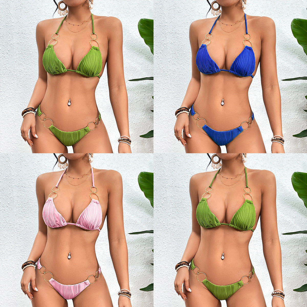 Ladies Bikini Set with fashionable rings Ivyshape