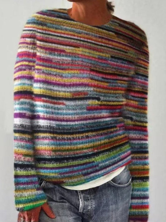 Ivyshape | Colorful Striped Knit Sweater