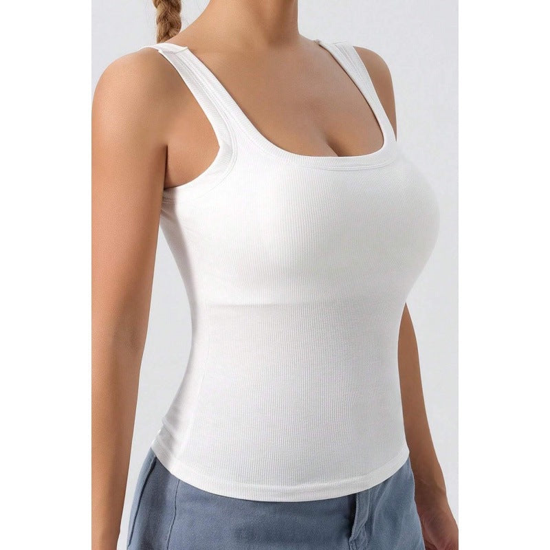 IvyShape | Backless Detachable Padded Slim-Fit Basic Camisole