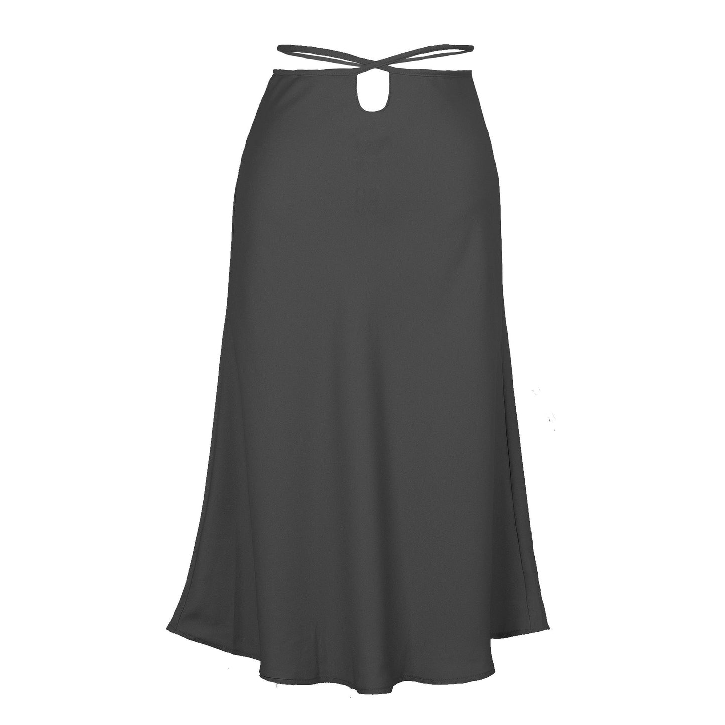 Ivyshape | Women's Skirt with Zipper Closure and Simple Lace Detail