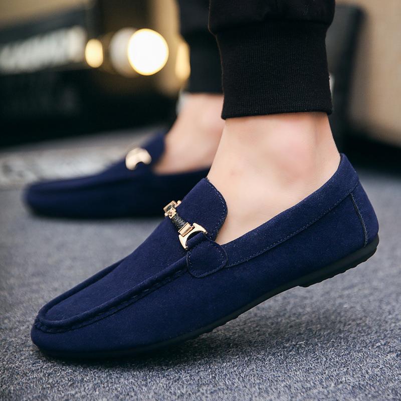 Women Elegant Suede Moccasins with Golden Accents Ivyshape