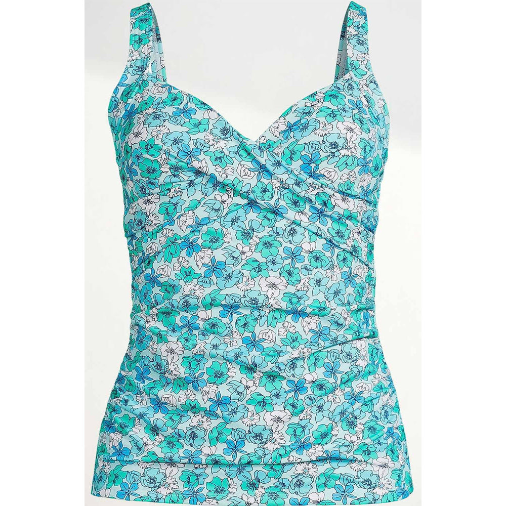 Ladies' tankini top with fashionable skirt hem Ivyshape