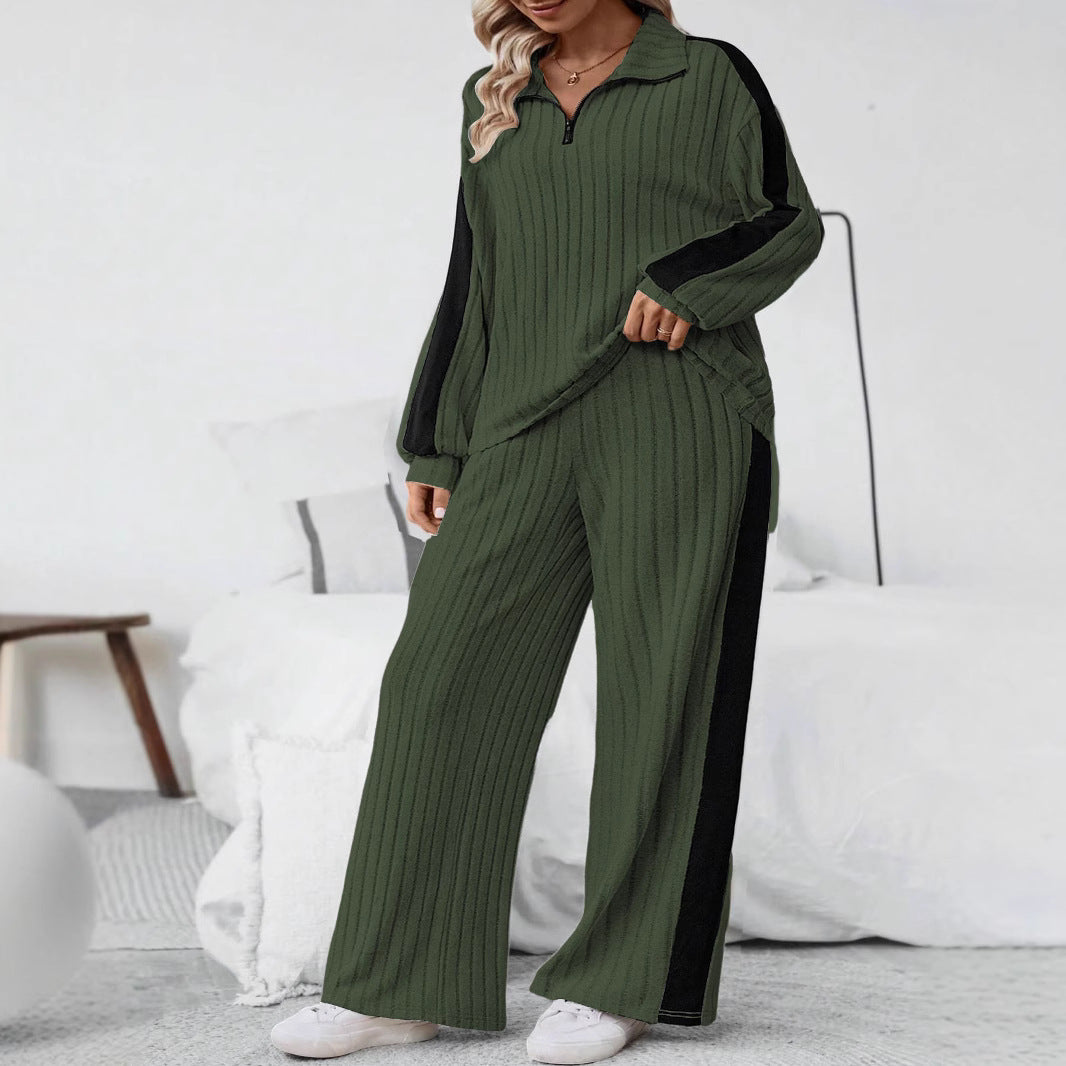 IvyShape | Designer Sweatshirt and Wide-Leg Pants Set