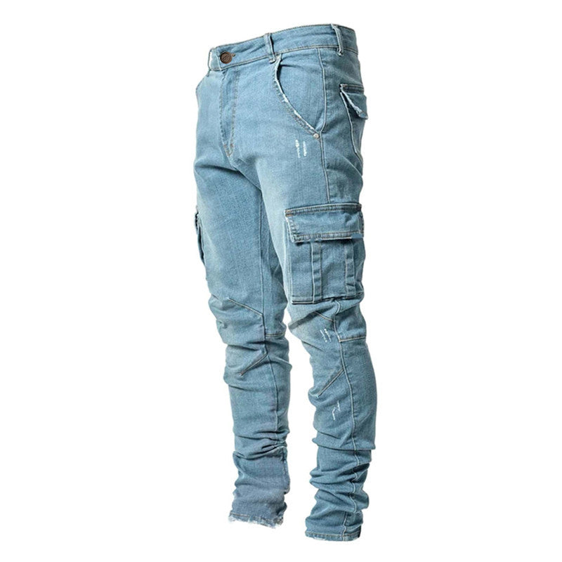 Men's cargo jeans in a casual design with structured pockets Ivyshape