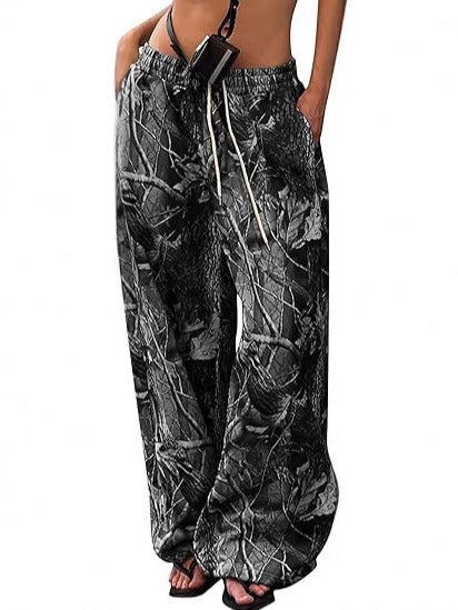 Ivyshape | Elastic Waist Camouflage Pants