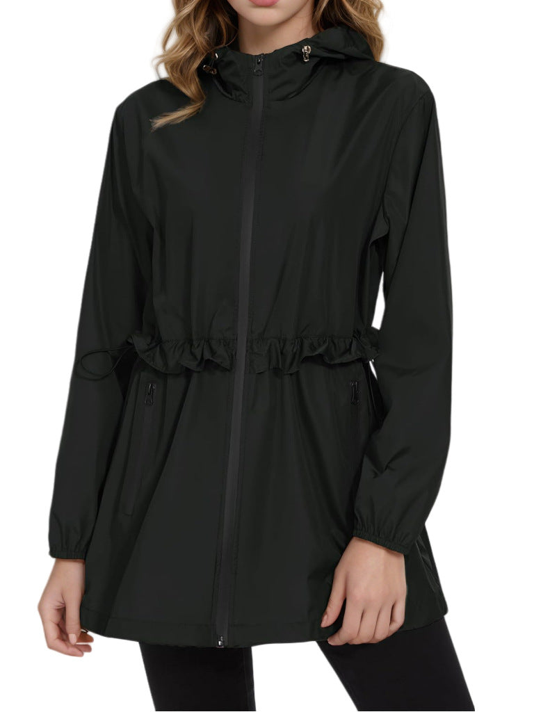 Women's lightweight transitional jacket with adjustable drawstring and side pockets Ivyshape