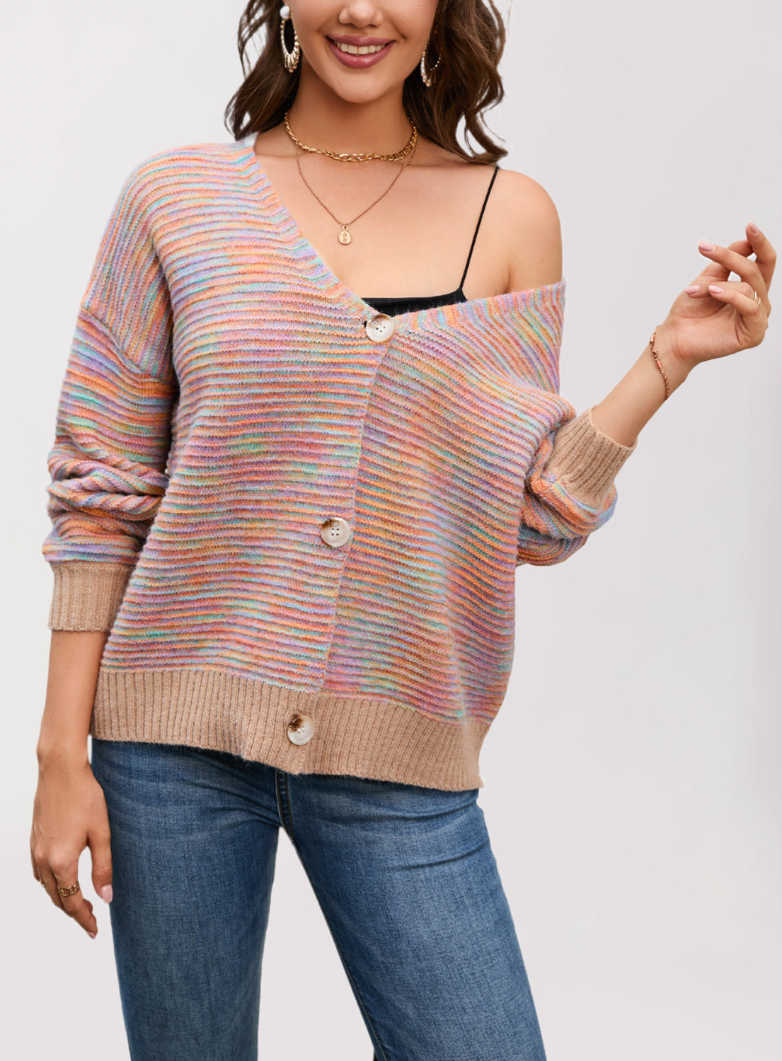 IvyShape | V-Neck Casual Cardigan