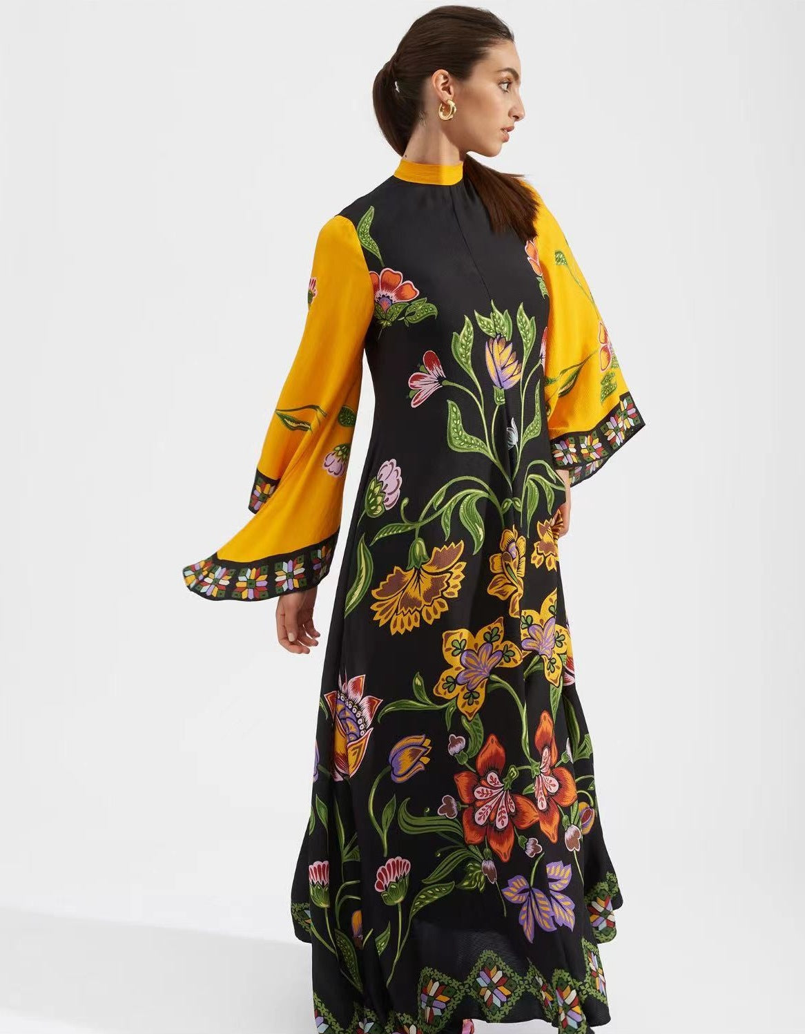 Ivyshape | Printed Three-Quarter Sleeve Dress