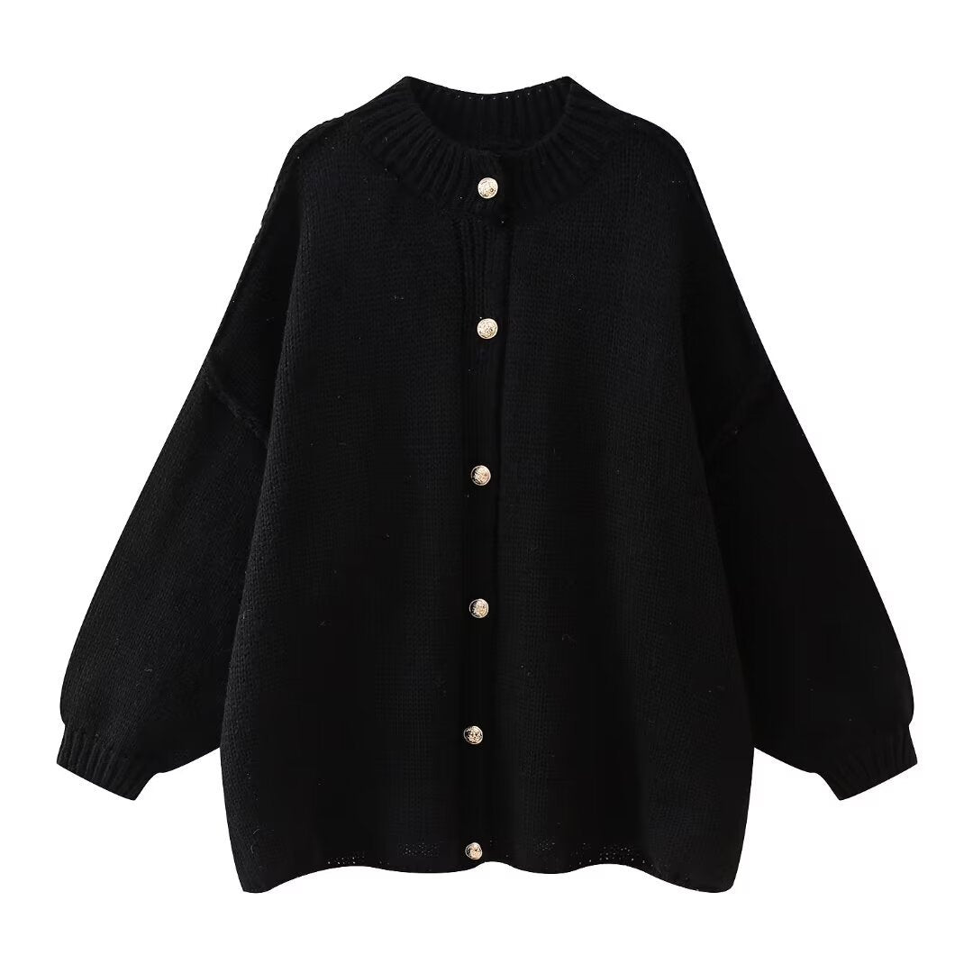 IvyShape | Metal Button Batwing Cardigan Sweater