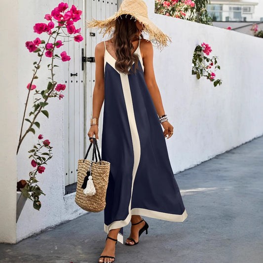 Elegant maxi dress with spaghetti straps for women Ivyshape