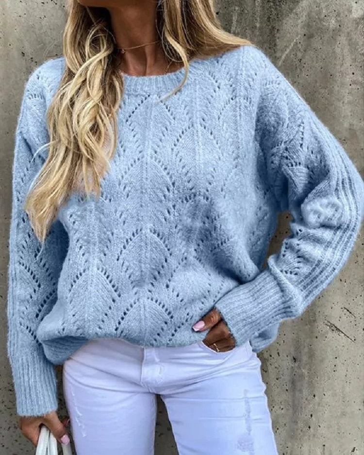 Women’s knit pullover with fine openwork pattern Ivyshape