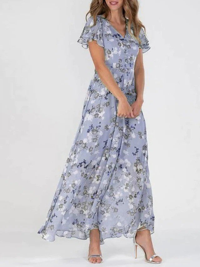 Ivyshape | Elegant Floral Chiffon Dress