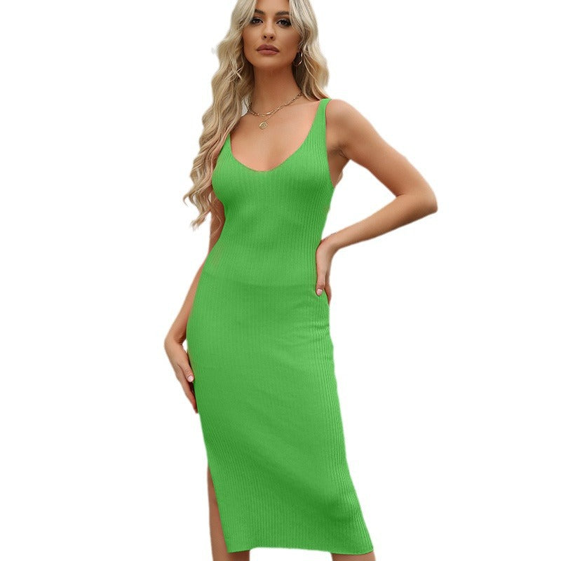 IvyShape | Alluring Backless Spaghetti Strap Dress