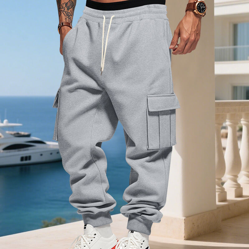 Men's cargo pants with elastic waistband Ivyshape