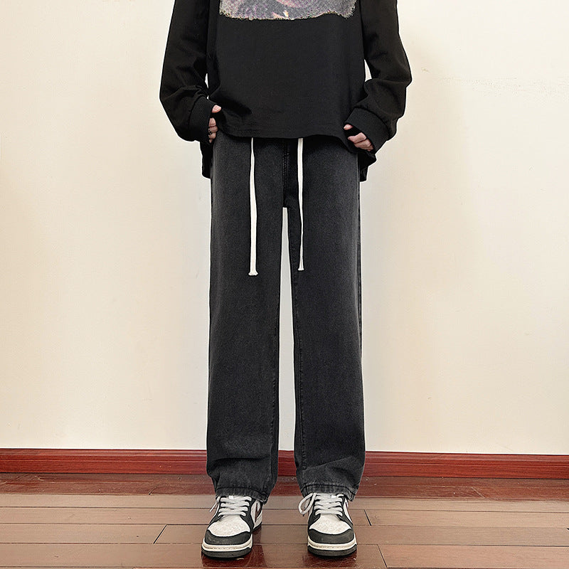 Men's loose cargo jeans with elastic waistband and practical pockets Ivyshape