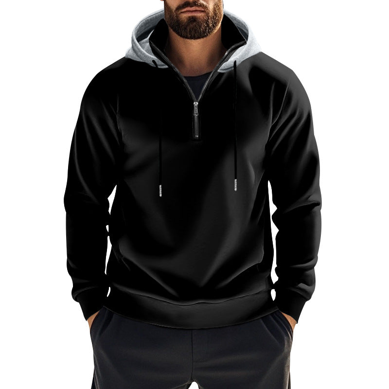 Men's hoodie with short zip opening and breathable structure Ivyshape