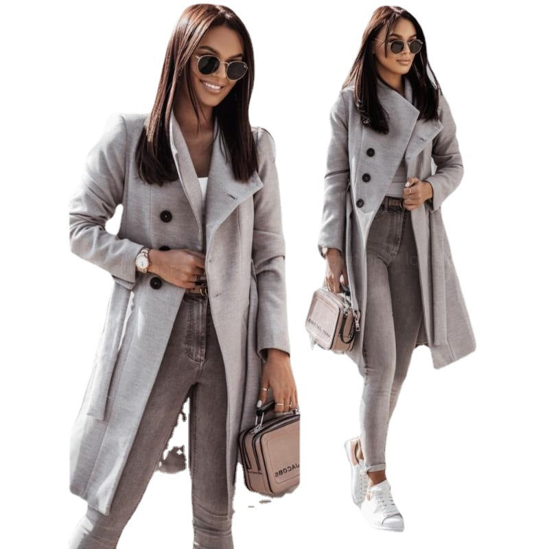 Women Elegant Trench Coat made of high-quality material with adjustable belt and stylish cut Ivyshape