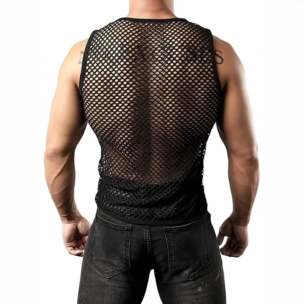 Men's mesh tank top with breathable design and elastic cut Ivyshape