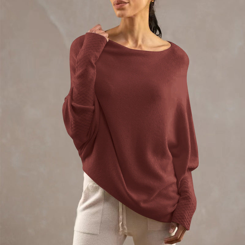 IvyShape | Off-Shoulder Batwing Sleeve Sweater