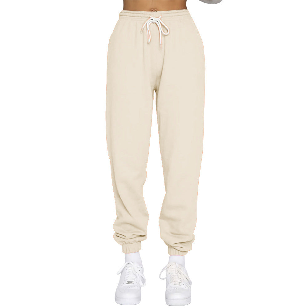 Ladies comfortable jogging pants with adjustable waistband and elastic cuffs Ivyshape