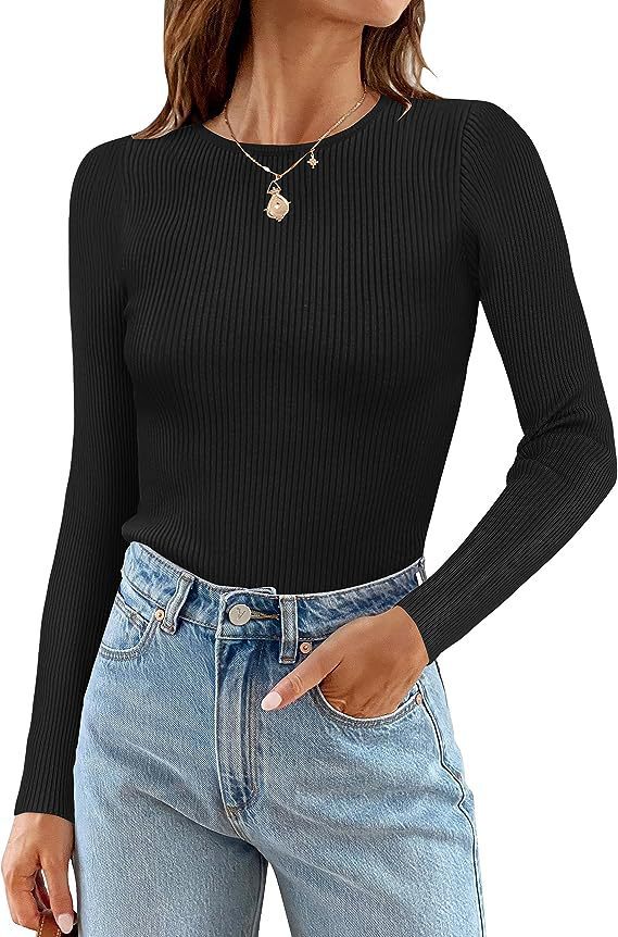 Women's Long Sleeve Shirt with Fine Ribbed Knit Design Ivyshape
