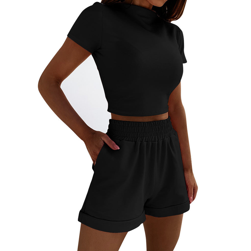 Women's sporty short sleeve set made of comfortable jersey material Ivyshape