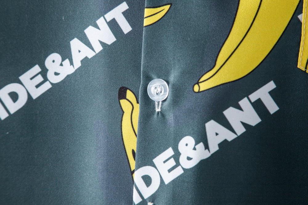 Men's short sleeve shirt with funny banana motif and unique print Ivyshape