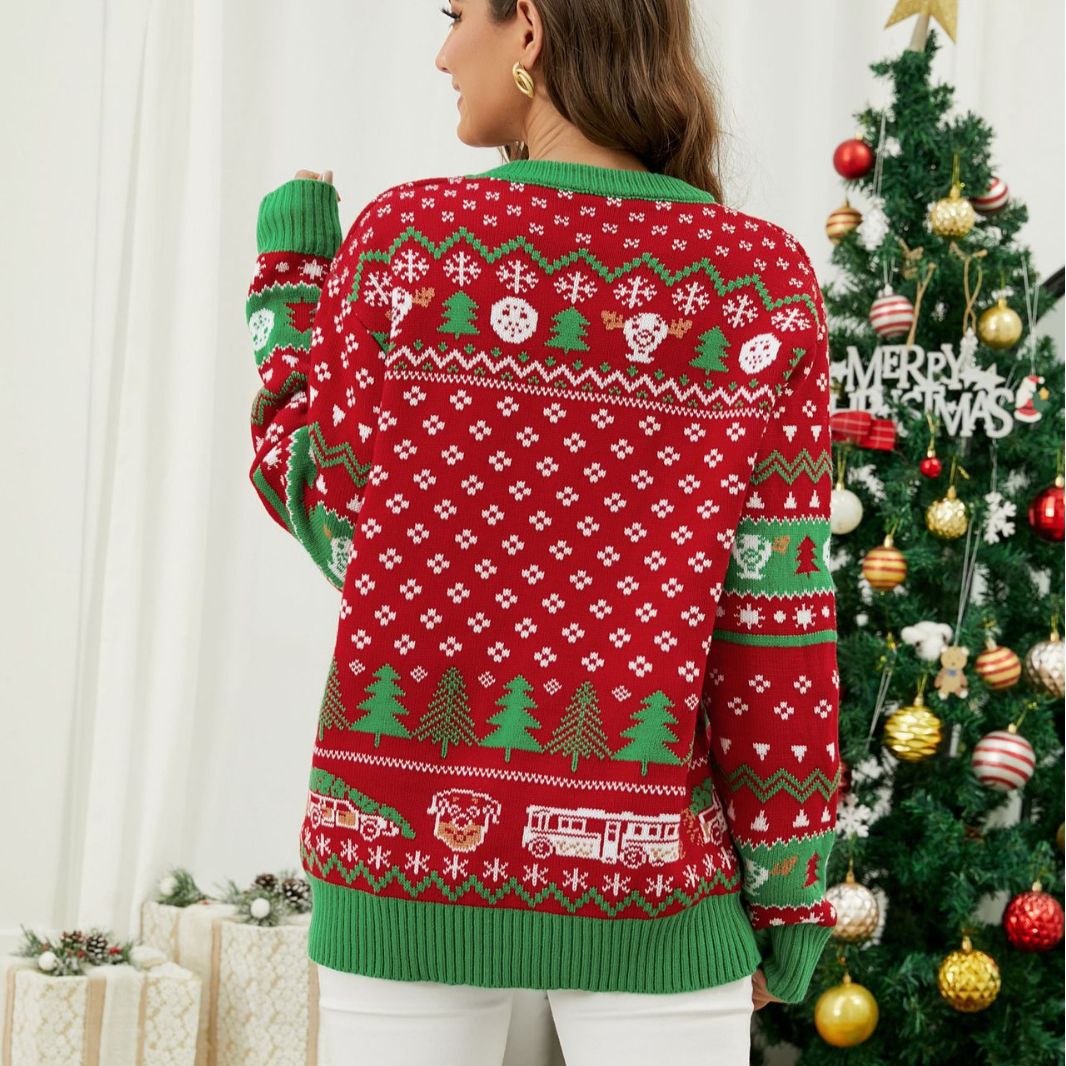Women's Cozy Christmas Sweater with Creative Phrase and Festive Design Ivyshape