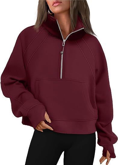 Ivyshape | Short Stand-Up Collar Fleece Sweatshirt