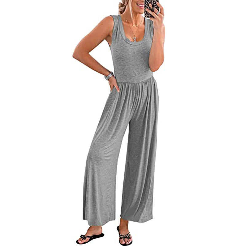 Women's Loose-Fitting Jersey Jumpsuit Ivyshape