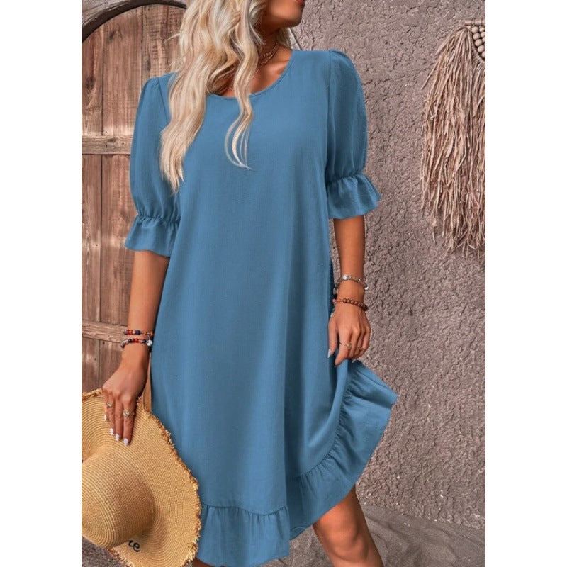 Ladies airy maxi dress with ruffle details Ivyshape