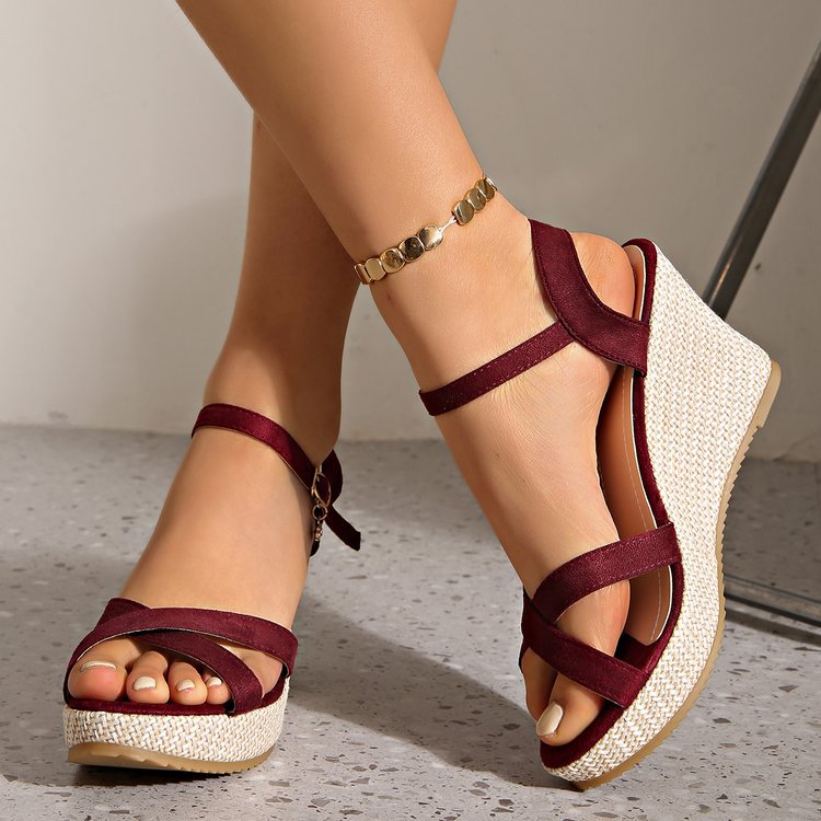 Women’s wedge sandals with adjustable straps and non-slip sole Ivyshape