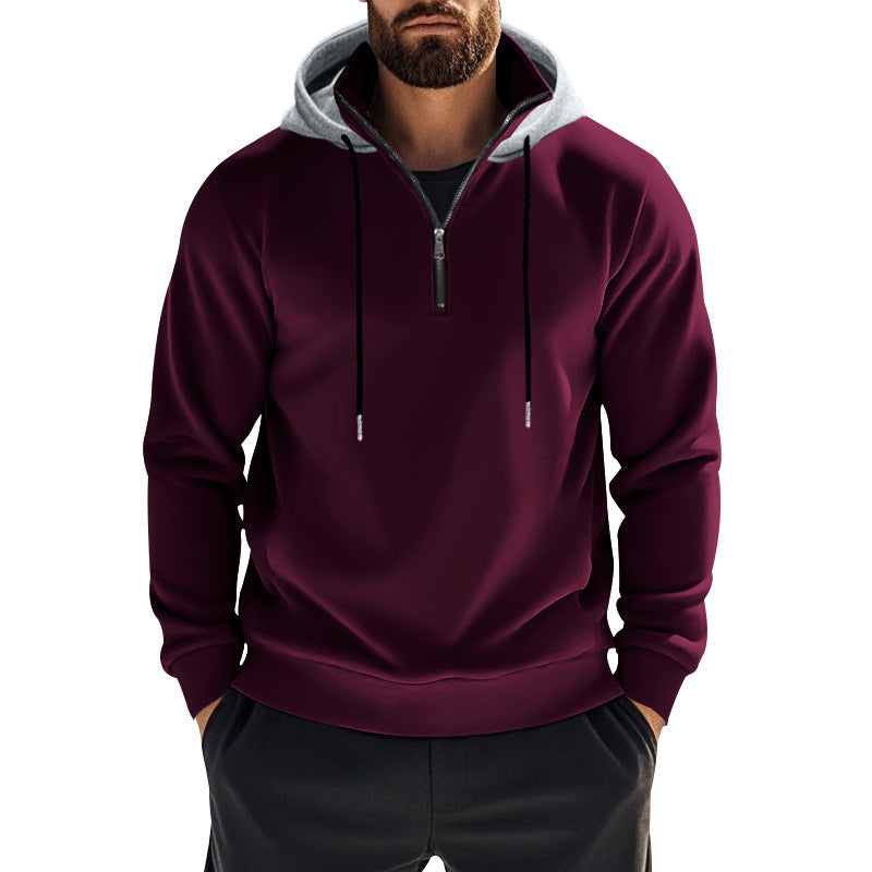 Men's hoodie with short zip opening and breathable structure Ivyshape